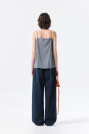 BUTTON SLEEVELESS BLOUSE IN GRAY