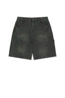 CARPENTER BERMUDA DENIM PANTS IN CHARCOAL GREY