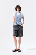 CARPENTER BERMUDA DENIM PANTS IN CHARCOAL GREY