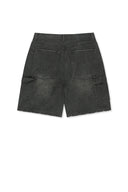 CARPENTER BERMUDA DENIM PANTS IN CHARCOAL GREY