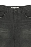CARPENTER BERMUDA DENIM PANTS IN CHARCOAL GREY