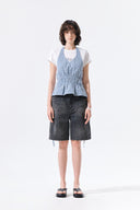 CARPENTER BERMUDA DENIM PANTS IN CHARCOAL GREY