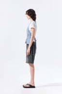CARPENTER BERMUDA DENIM PANTS IN CHARCOAL GREY