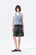 CARPENTER BERMUDA DENIM PANTS IN CHARCOAL GREY