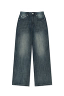 STUD POINT DENIM PANTS IN BLUE