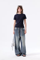 STUD POINT DENIM PANTS IN BLUE