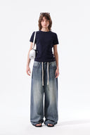 STUD POINT DENIM PANTS IN BLUE