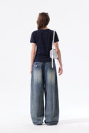 STUD POINT DENIM PANTS IN BLUE