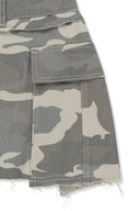 CARGO MINI DENIM SKIRT IN BEIGE
