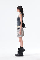 CARGO MINI DENIM SKIRT IN BEIGE