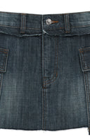 CARGO MINI DENIM SKIRT IN BLUE