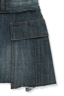 CARGO MINI DENIM SKIRT IN BLUE