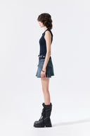 CARGO MINI DENIM SKIRT IN BLUE