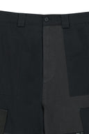PATCHWORK CARGO BERMUDA PANTS FOR MEN IN CHARCOAL GREY
