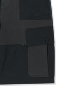 PATCHWORK CARGO BERMUDA PANTS FOR MEN IN CHARCOAL GREY