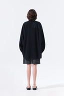 MIXED PANEL OVER FIT SHIRT IN BLACK