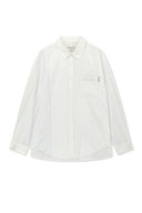 MIXED PANEL OVER FIT SHIRT IN WHITE