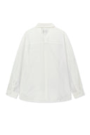 MIXED PANEL OVER FIT SHIRT IN WHITE