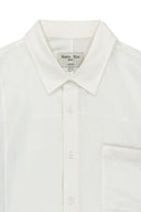 MIXED PANEL OVER FIT SHIRT IN WHITE