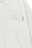 MIXED PANEL OVER FIT SHIRT IN WHITE