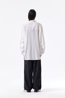 MIXED PANEL OVER FIT SHIRT IN WHITE