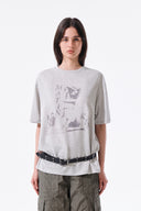 PORTRAIT GRAFFITI LOGO TOP IN LIGHT GREY