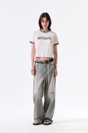 MATIN LOGO RINGER CROP TOP IN CREAM