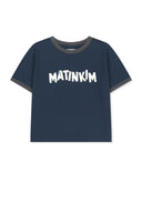 MATIN LOGO RINGER CROP TOP IN NAVY