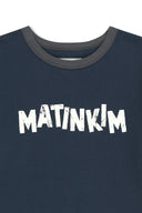 MATIN LOGO RINGER CROP TOP IN NAVY