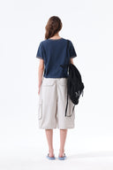 MATIN LOGO RINGER CROP TOP IN NAVY