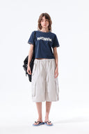 MATIN LOGO RINGER CROP TOP IN NAVY