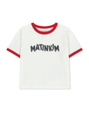 MATIN LOGO RINGER CROP TOP IN WHITE