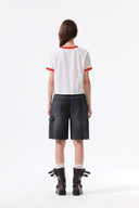 MATIN LOGO RINGER CROP TOP IN WHITE