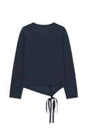 ASYMMETRIC BUTTON CLOSURE TOP IN NAVY