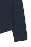 ASYMMETRIC BUTTON CLOSURE TOP IN NAVY