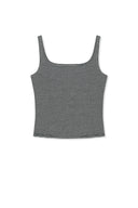SQUARE NECK CROPPED TANK TOP IN BLACK