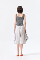 SQUARE NECK CROPPED TANK TOP IN BLACK