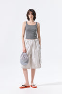 SQUARE NECK CROPPED TANK TOP IN BLACK
