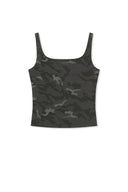 SQUARE NECK CROPPED TANK TOP IN CHARCOAL GREY