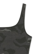 SQUARE NECK CROPPED TANK TOP IN CHARCOAL GREY