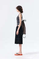 SQUARE NECK CROPPED TANK TOP IN CHARCOAL GREY