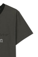 TONAL RIB LOGO CROP TOP IN CHARCOAL