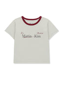 TONAL RIB LOGO CROP TOP IN GREY
