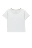 TONAL RIB LOGO CROP TOP IN WHITE