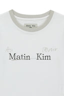 TONAL RIB LOGO CROP TOP IN WHITE