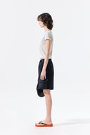 TONAL RIB LOGO CROP TOP IN GREY