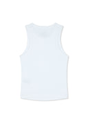 DISTRESSED SLEEVELESS LOGO TOP IN WHITE