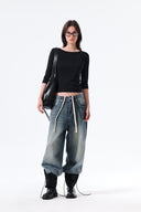 3/4 SLEEVE TOP & TANK LAYERED SET IN BLACK