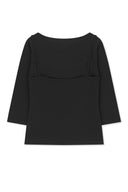 3/4 SLEEVE TOP & TANK LAYERED SET IN BLACK