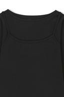 3/4 SLEEVE TOP & TANK LAYERED SET IN BLACK